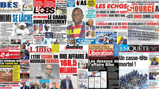 La Une des journaux sénégalais du samedi 22 Juillet 2023 Notre