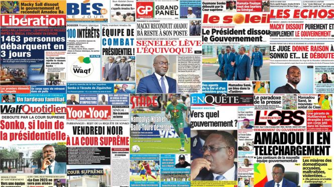 La Une des journaux sénégalais du Samedi 7 Octobre 2023 Notre